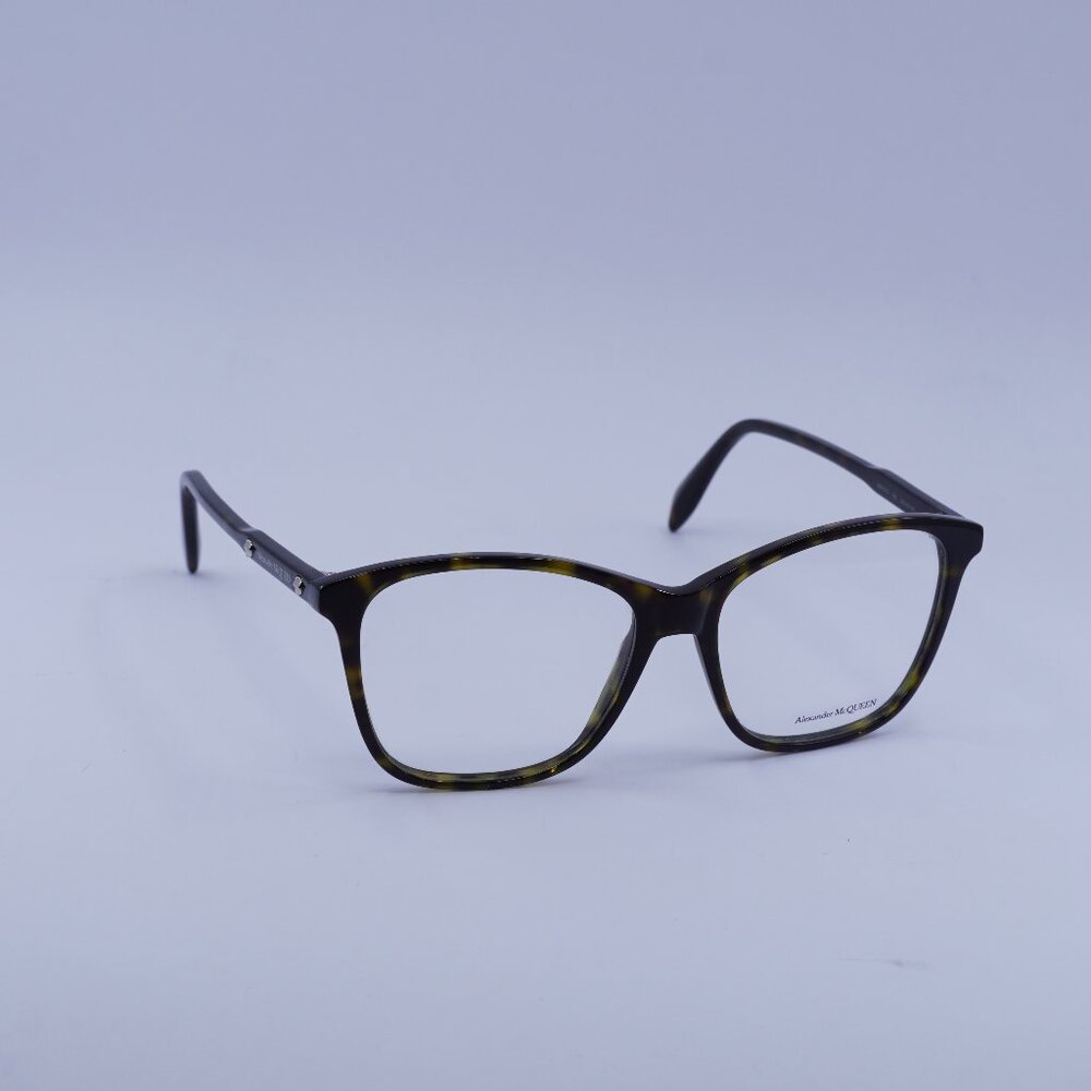 Alexander McQueen AM0191O 002 Eyeglasses Havana 54mm Square Frame
